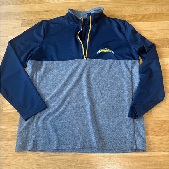Los Angeles Chargers Antigua 1/4 Zip Pullover Jacket - Men's Medium - Blue/Gray - Picture 3 of 7